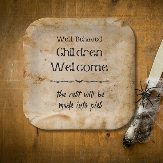 おもしろいヴィンテージウェルカムチルドレンハローウィンパーティ ペーパープレート