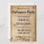 おもしろいヴィンテージウェルカムチルドレンハローウィンパーティ 招待状 (正面)