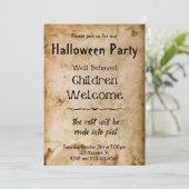 おもしろいヴィンテージウェルカムチルドレンハローウィンパーティ 招待状 (スタンド正面)