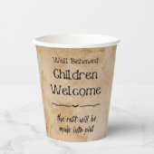 おもしろいヴィンテージウェルカムチルドレンハローウィンパーティ 紙コップ (正面)