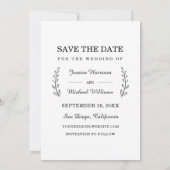 おもしろいヴィンテージエアメール切手タイポグラフィ写真 セーブザデート (裏面)