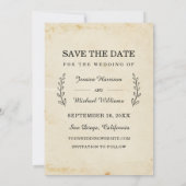 おもしろいヴィンテージエアメール切手タイポグラフィ セーブザデート (裏面)