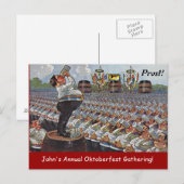 おもしろいヴィンテージオクトーバーフェスト10分の1招待状PC ポストカード (正面/裏面)