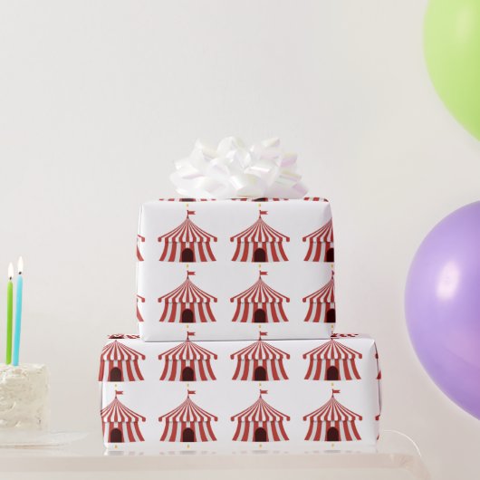 おもしろいヴィンテージカーニバルサークルレッドホワイトテント ラッピングペーパー (パーティーギフト)