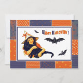 おもしろいヴィンテージガールハローウィンパーティ招待状 招待状 (正面)