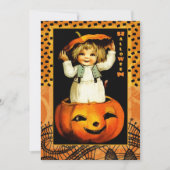 おもしろいヴィンテージキッドハローウィンパーティ 招待状 (正面)