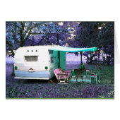 おもしろいヴィンテージキャンパーすべての行事カード (正面横)