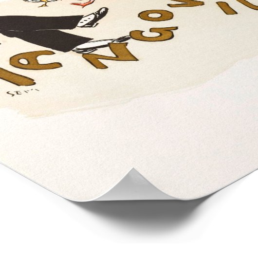 おもしろいヴィンテージギタープリント踊りカニ音楽 ポスター (角)