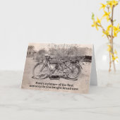 おもしろいヴィンテージクラシックオートバイライダー誕生日カード カード (黄色い花)