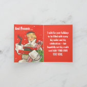 おもしろいヴィンテージクリスマス 招待状 (内部)