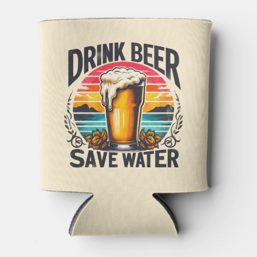 おもしろいヴィンテージサンセットビール 缶クーラー (正面)