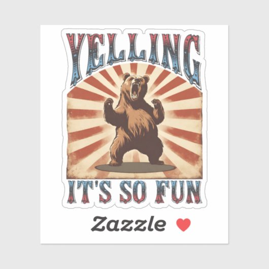 おもしろいヴィンテージサーカス怒ベア叫びはおもしろい シール (シート)