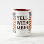 おもしろいヴィンテージサーカス怒ベア叫びはおもしろい マグカップ (中央)