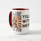 おもしろいヴィンテージサーカス怒ベア叫びはおもしろい マグカップ (正面左)