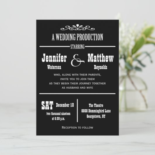 おもしろいヴィンテージシアター結婚式招待状 招待状 (スタンド正面)