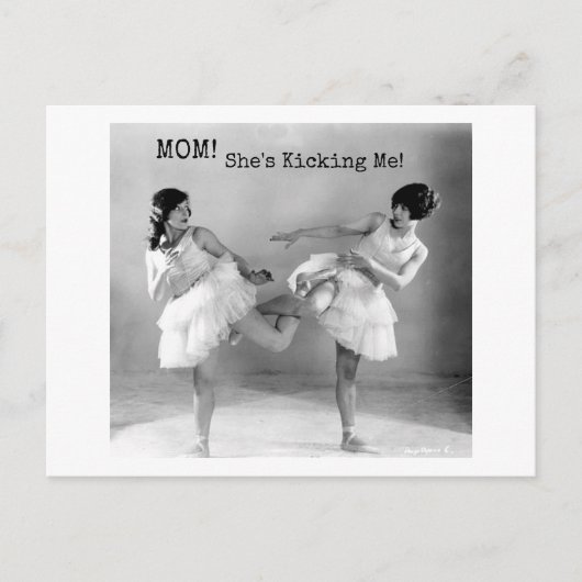 おもしろいヴィンテージシスターズキッキングミーダンス ポストカード (正面)