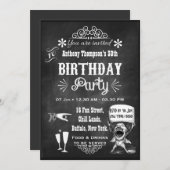 おもしろいヴィンテージシャルボードバースデーパーティーの招待 招待状 (正面/裏面)
