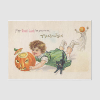 おもしろいヴィンテージジャックO'ランタンハロウィーン幸運 薄葉紙