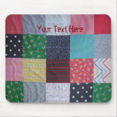 おもしろいヴィンテージスタイルファブリックカラフルパッチワーク マウスパッド (正面)