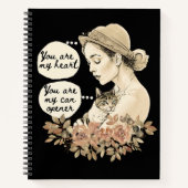 おもしろいヴィンテージスタイル図解入りの、写真付きの猫好き ノートブック (正面)