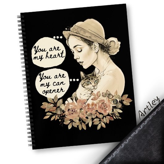 おもしろいヴィンテージスタイル図解入りの、写真付きの猫好き ノートブック