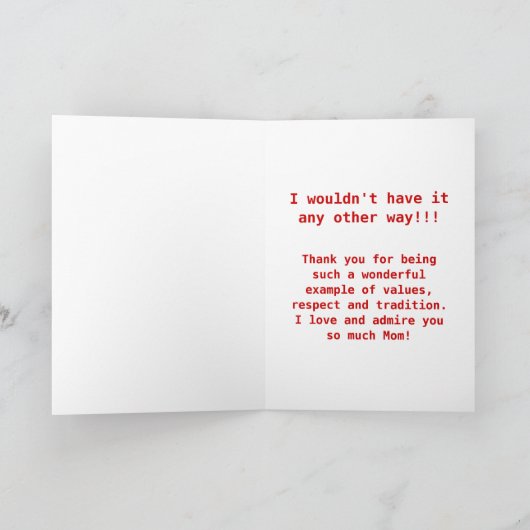 おもしろいヴィンテージスタイル母の日のカード カード (内部)