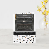 おもしろいヴィンテージタイプライターノートカード カード (黄色い花)