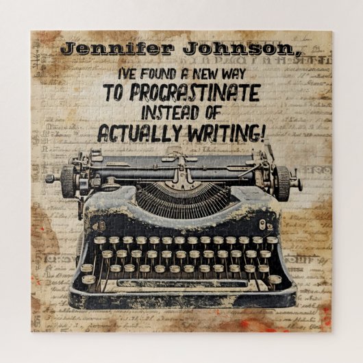 おもしろいヴィンテージタイプライターパズル ジグソーパズル (縦)