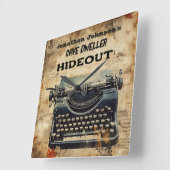 おもしろいヴィンテージタイプライター壁時計 スクエア壁時計 (傾斜)