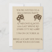 おもしろいヴィンテージタロットカードスタイルコラージハロウィーン 招待状 (裏面)