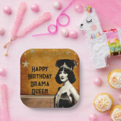 おもしろいヴィンテージドラマクイーン誕生日 ペーパープレート (パーティー)