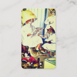 おもしろいヴィンテージネコ美しいサロン名刺 名刺