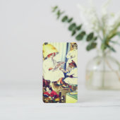 おもしろいヴィンテージネコ美しいサロン名刺 名刺 (スタンド正面)