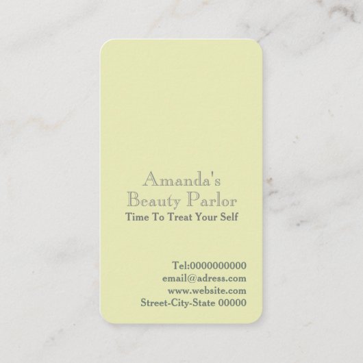 おもしろいヴィンテージネコ美しいサロン名刺 名刺 (裏面)