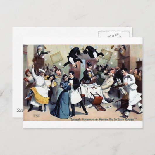 おもしろいヴィンテージハウスパーティー ポストカード (正面/裏面)