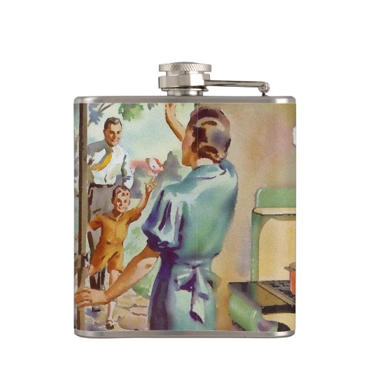 おもしろいヴィンテージハウスワイフアート&引用文 フラスク (裏面)