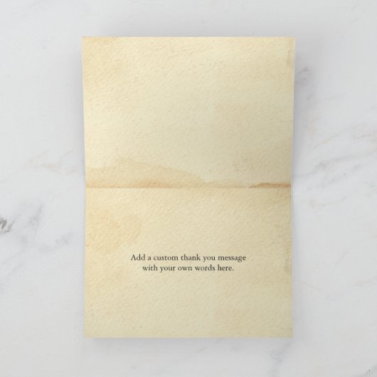 おもしろいヴィンテージハンカスタムドメッセージありがとう サンキューカード (内部)