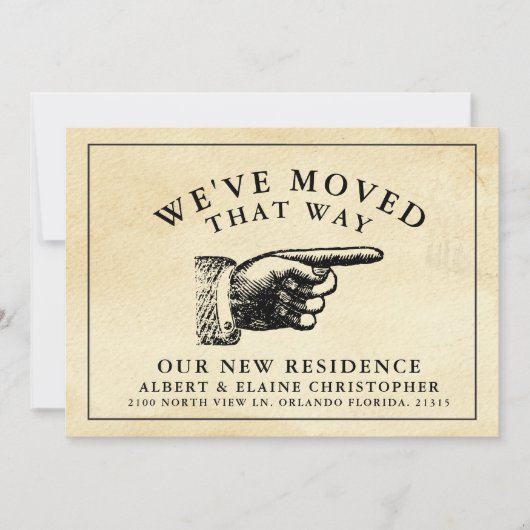 おもしろいヴィンテージハンドアドレス 案内状 (正面)
