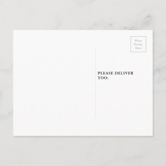 おもしろいヴィンテージハンドホワイト新しいアドレス 案内ポストカード (裏面)