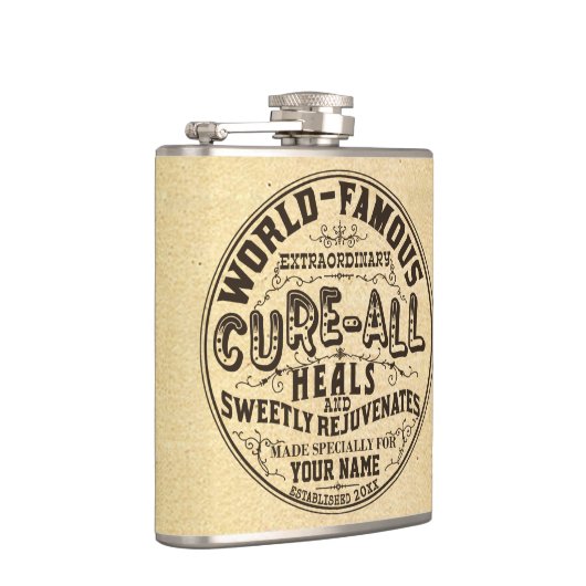おもしろいヴィンテージパーソナライズされたキュールオールギャグギフト フラスク (右)