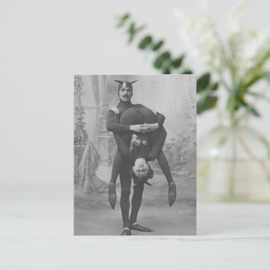 おもしろいヴィンテージビクトリアンサーカス出演者はがき ポストカード (スタンド正面)