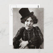 おもしろいヴィンテージビクトリアン顔 ポストカード (正面/裏面)