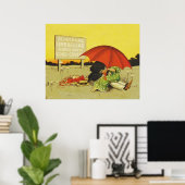 おもしろいヴィンテージビーチ ポスター (ホームオフィス)