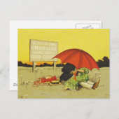 おもしろいヴィンテージビーチ ポストカード (正面/裏面)