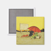 おもしろいヴィンテージビーチ マグネット (正面/裏面)