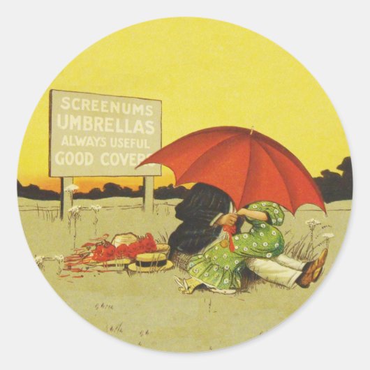 おもしろいヴィンテージビーチ ラウンドシール (正面)