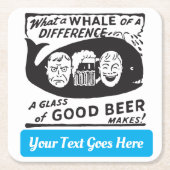 おもしろいヴィンテージビールと文字 スクエアペーパーコースター (正面)