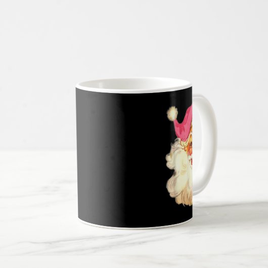 おもしろいヴィンテージピンクサンタクロースピンククリスマスデザイン コーヒーマグカップ (正面右)