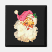 おもしろいヴィンテージピンクサンタクロースピンククリスマスデザイン マグネット (正面)