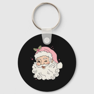おもしろいヴィンテージピンクサンタクロースピンククリスマスメンズwo キーホルダー